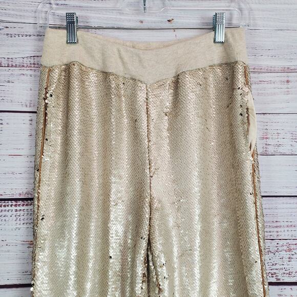 Anthropologie HEI Sequin Pants Sz S Sparkle Jogger Stretch Club Holiday Parrty - Picture 4 of 12